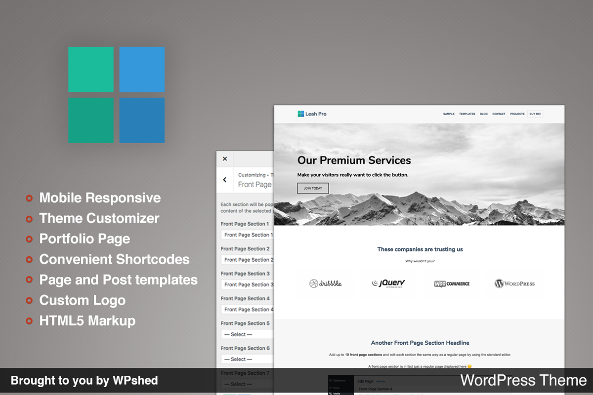 Leah Pro - Corporate Minimal Theme, a WordPress Template by WPshed