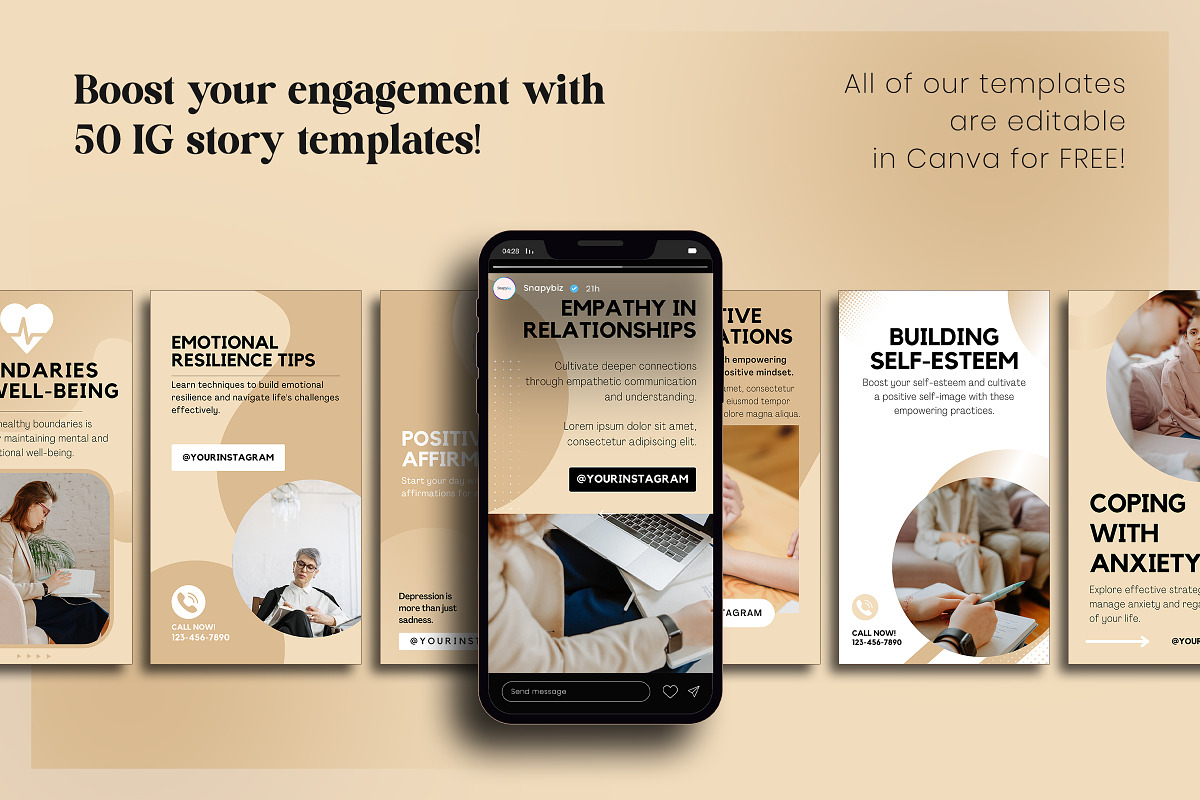 Therapist Instagram Story Template, a Design Template by Snapybiz (Photo 6 of 9)