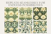 12 Vintage Nouveau Seamless Patterns, a Pattern Graphic by Inknfolly (Thumbnail 2 of 7)