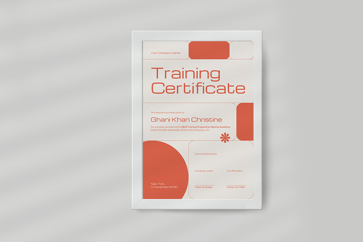 Modern Skill Training Certificate, a Stationery Template by Neermana (Photo 4 of 4)