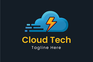 Modern Cloud Tech Logo Template, a Branding & Logo Template by Walldecorated