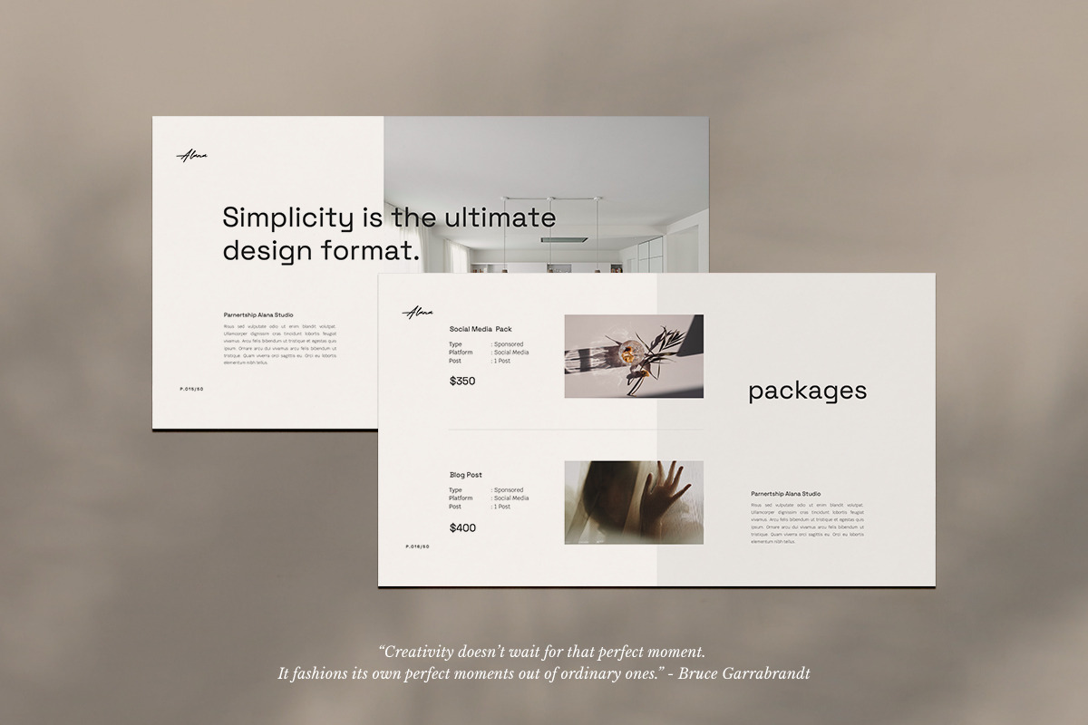 Alana Media-Kit Keynote Template, a Presentation Template by Creacy Studio (Photo 3 of 8)