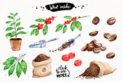 Coffee Growth Watercolor Collection, an Object Graphic by Sonya Illustrations (Thumbnail 3 of 4)