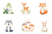Cute Baby Forest Animals Clipart, an Illustration by CreationArt (Thumbnail 4 of 5)