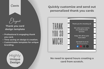 Thank you card template canva, a Card Template by DesignArts