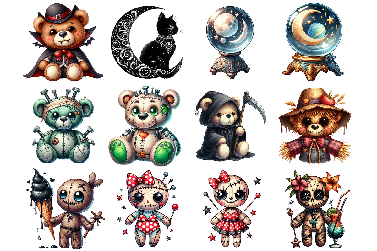 Cute Halloween Clipart,Gothic, Voodo, an Illustration by Sublimation Artist (Photo 5 of 14)