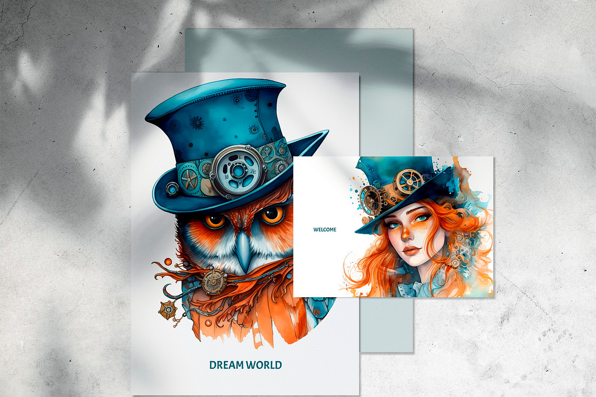 Watercolor Steampunk Clipart, an Animal Illustration by ArtIrisArt (Photo 6 of 8)