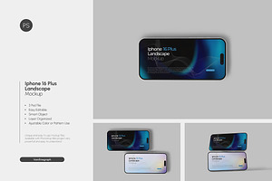 Iphone 16 Plus Landscape Mockup