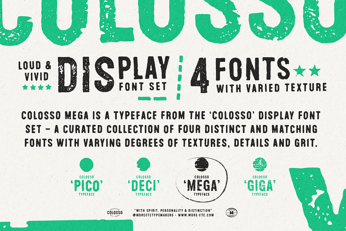 Colosso Mega Display Font, a Sans Serif Font by More Etc. Studios (Photo 10 of 13)
