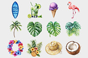 Watercolor Hawaii Clipart, a Seasonal Illustration by Design Market (Thumbnail 3 of 4)