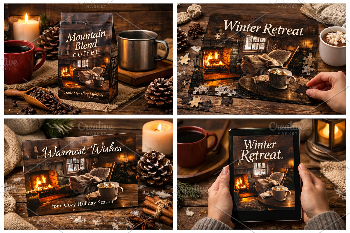 Winter Cabin Serenity | Stock Photo, a Holiday Photo by Aura Canyon HQ (Photo 5 of 15)