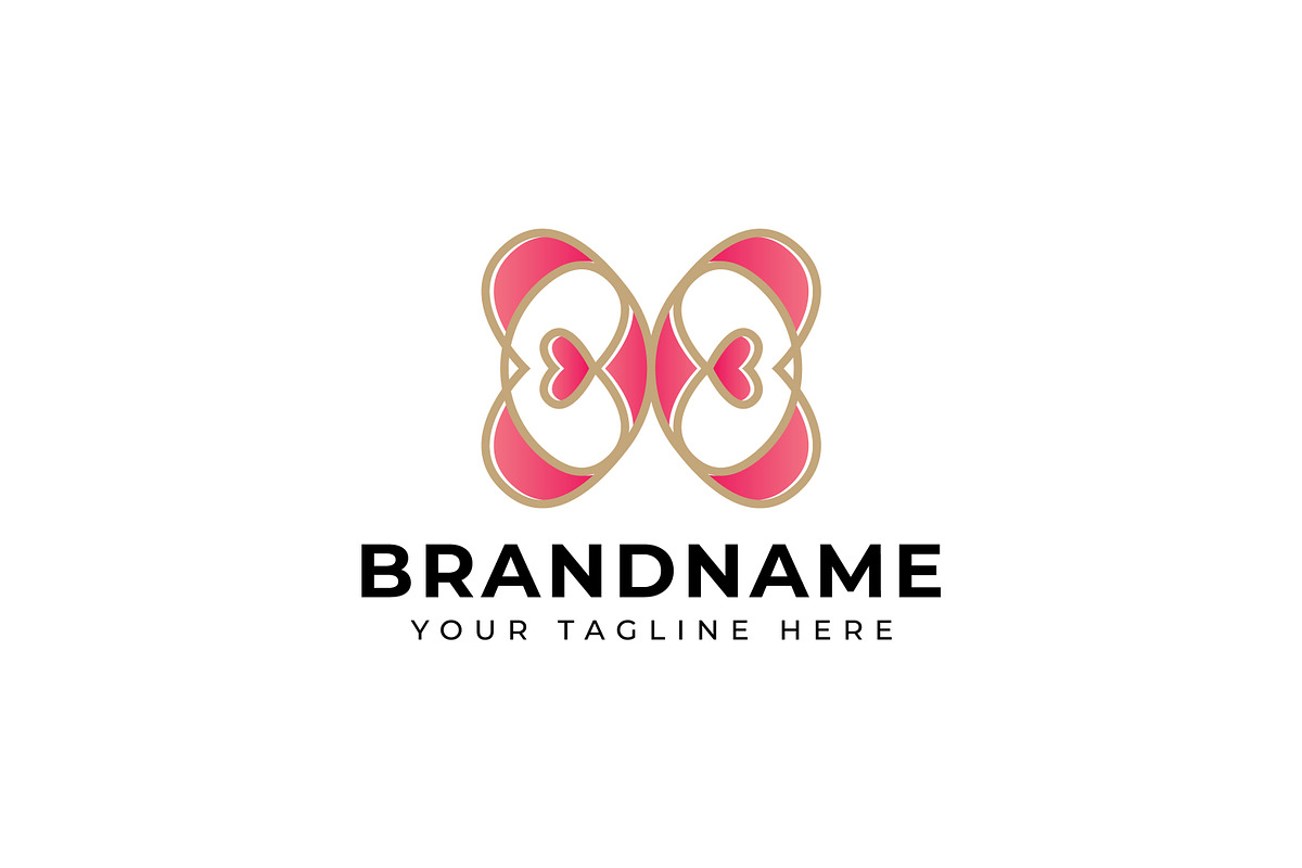 Butterfly Pink Love Logo, a Branding & Logo Template by Pray Art Design Studio