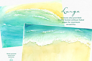 Watercolor Ocean Wave Beach Textures