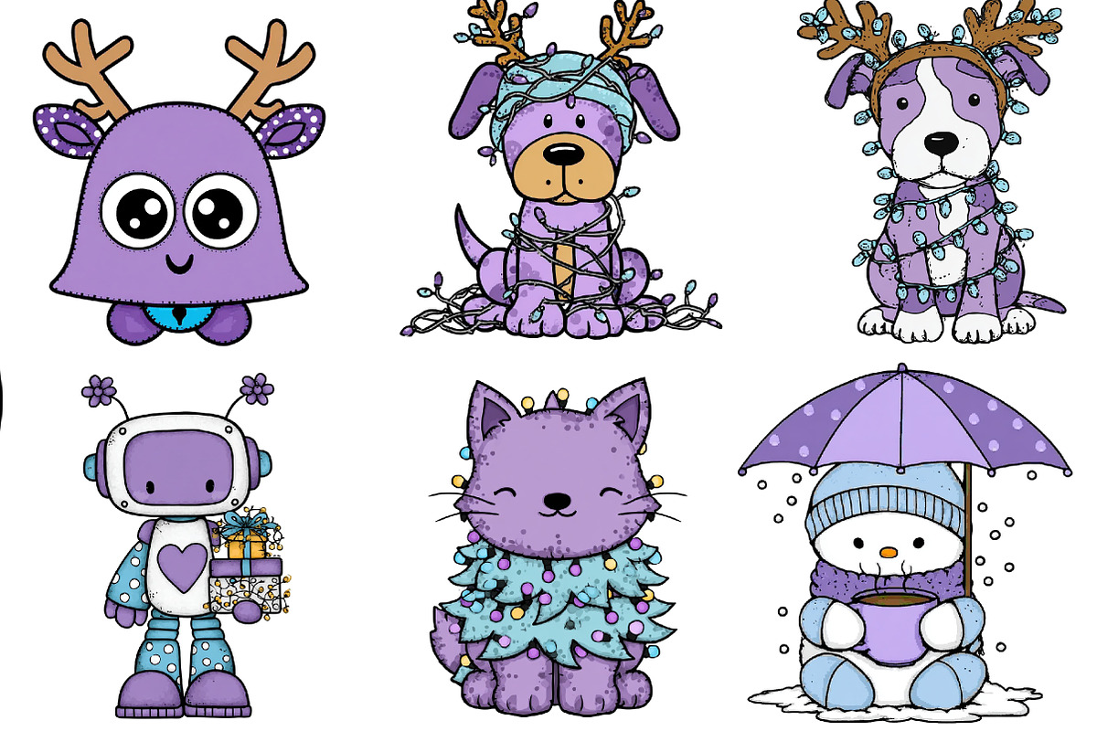 Quirky Christmas Clipart, an Illustration by DreamArtGraphic (Photo 2 of 4)