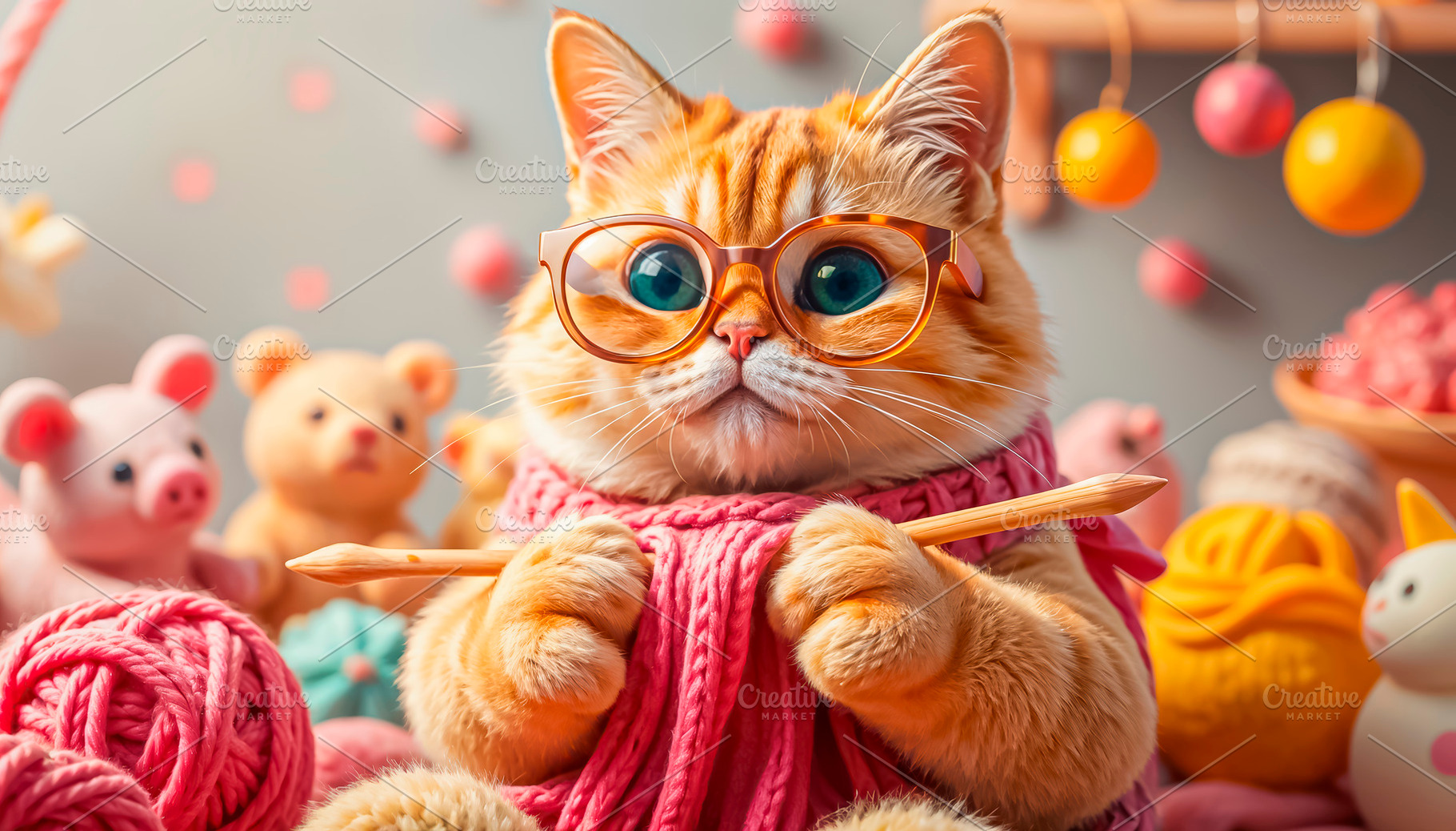 A cute house cat knits, an Animal Photo by TatsianaSalauyova