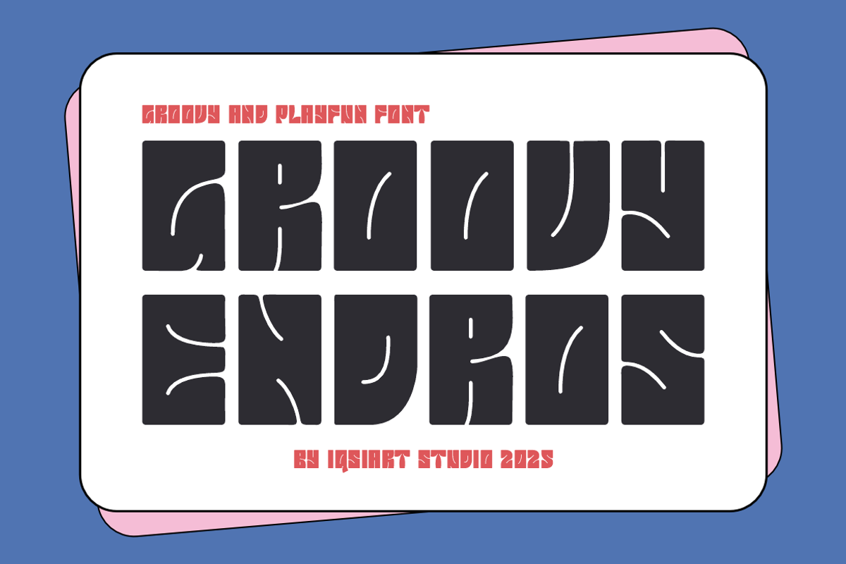 Groovy Endros - Typeface Font, a Sans Serif Font by Iqsiart Studio (Photo 1 of 6)
