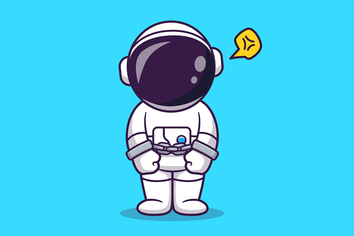 Cute Astronaut In Handcuffs Cartoon, a Technology Illustration by Catalyst Labs (Photo 1 of 3)