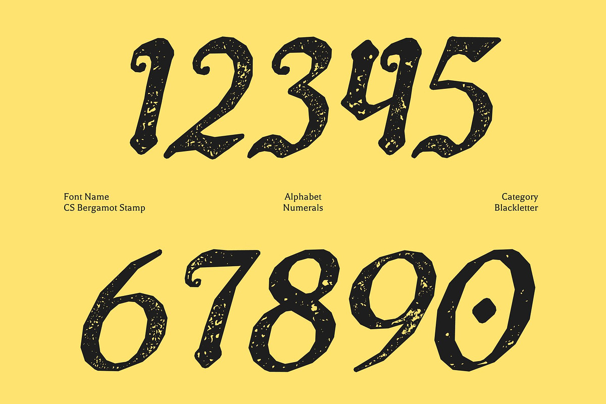 CS Bergamot Stamp, a Blackletter Font by Craft Supply Co. (Photo 5 of 8)