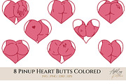 16 Pinup Heart Boobs & Butts Clipart, a Graphic by Ashley Katrina (Thumbnail 9 of 12)