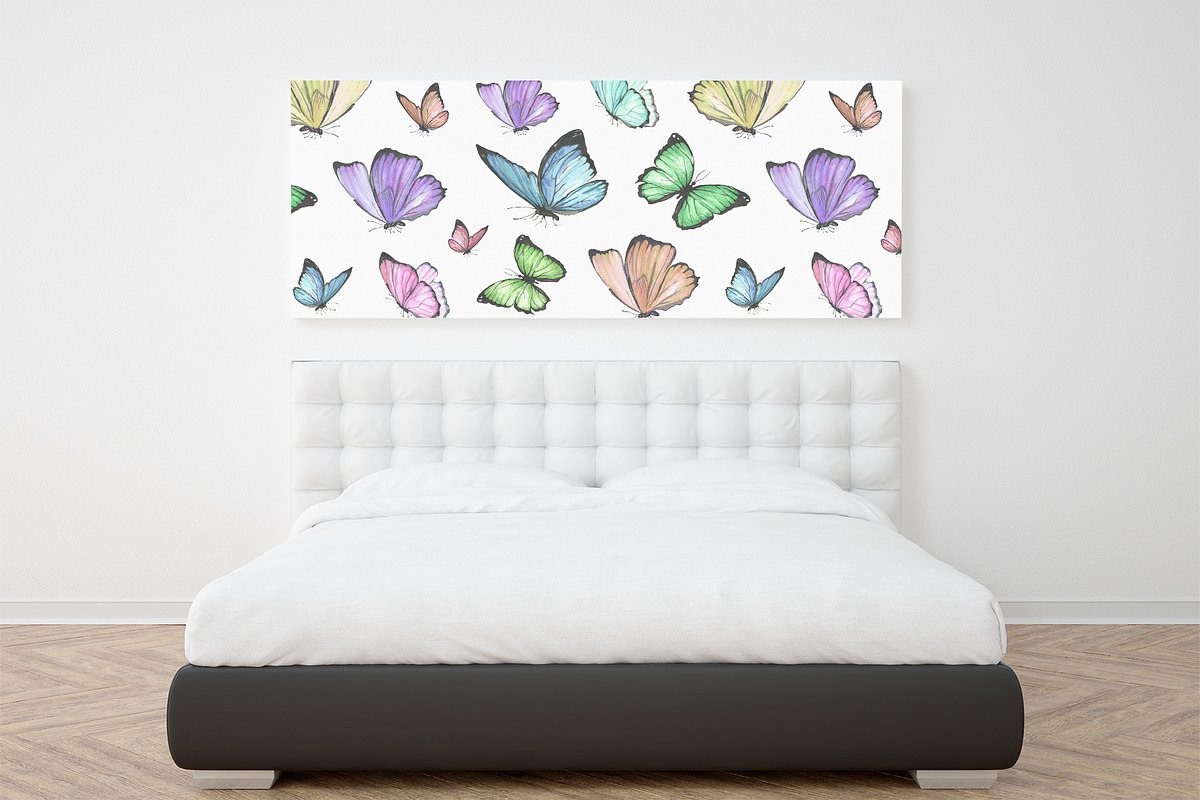 Set of watercolor blue butterflies, an Illustration by Art Watercolor (Photo 4 of 6)