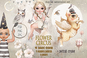 Flower circus.Watercolor vintage set, a Texture Illustration by TanyaSchuka (Thumbnail 1 of 15)