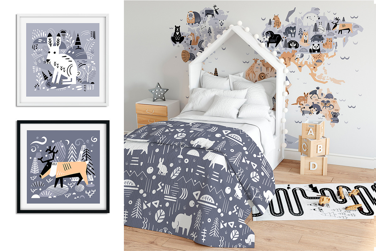 Sunny Animals: Map & Poster Creator, an Animal Illustration by ArtyCats (Photo 11 of 17)