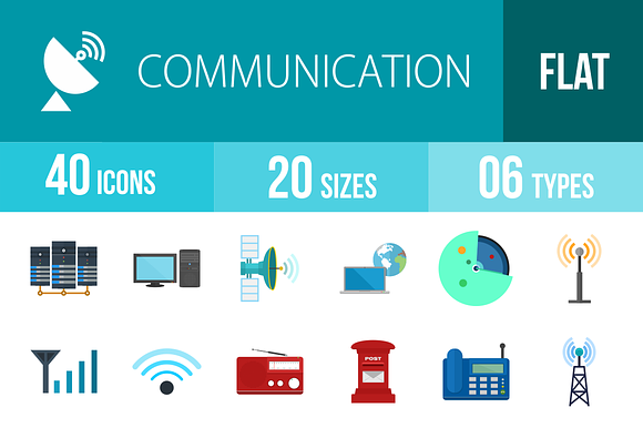 40 Communication Flat Multicolor