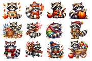 Autumn Raccoons Clipart, an Illustration by Dream Creation (Thumbnail 3 of 5)