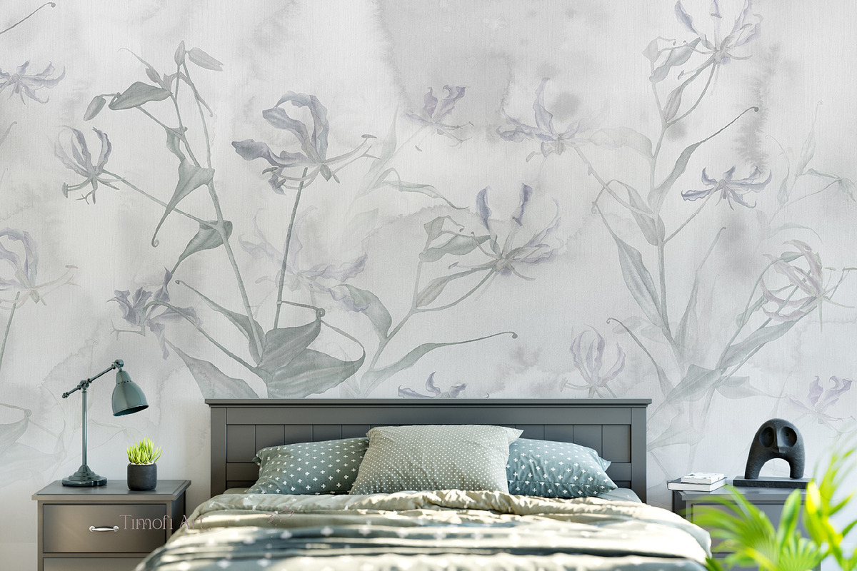 Glorioza floral wall mural, a Wallpaper Graphic by Timofi Art (Photo 16 of 18)