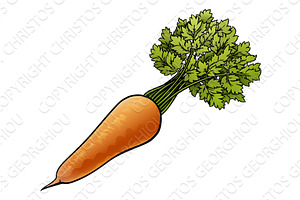 Carrot Vegetable Cartoon, a Food Illustration by Christos Georghiou