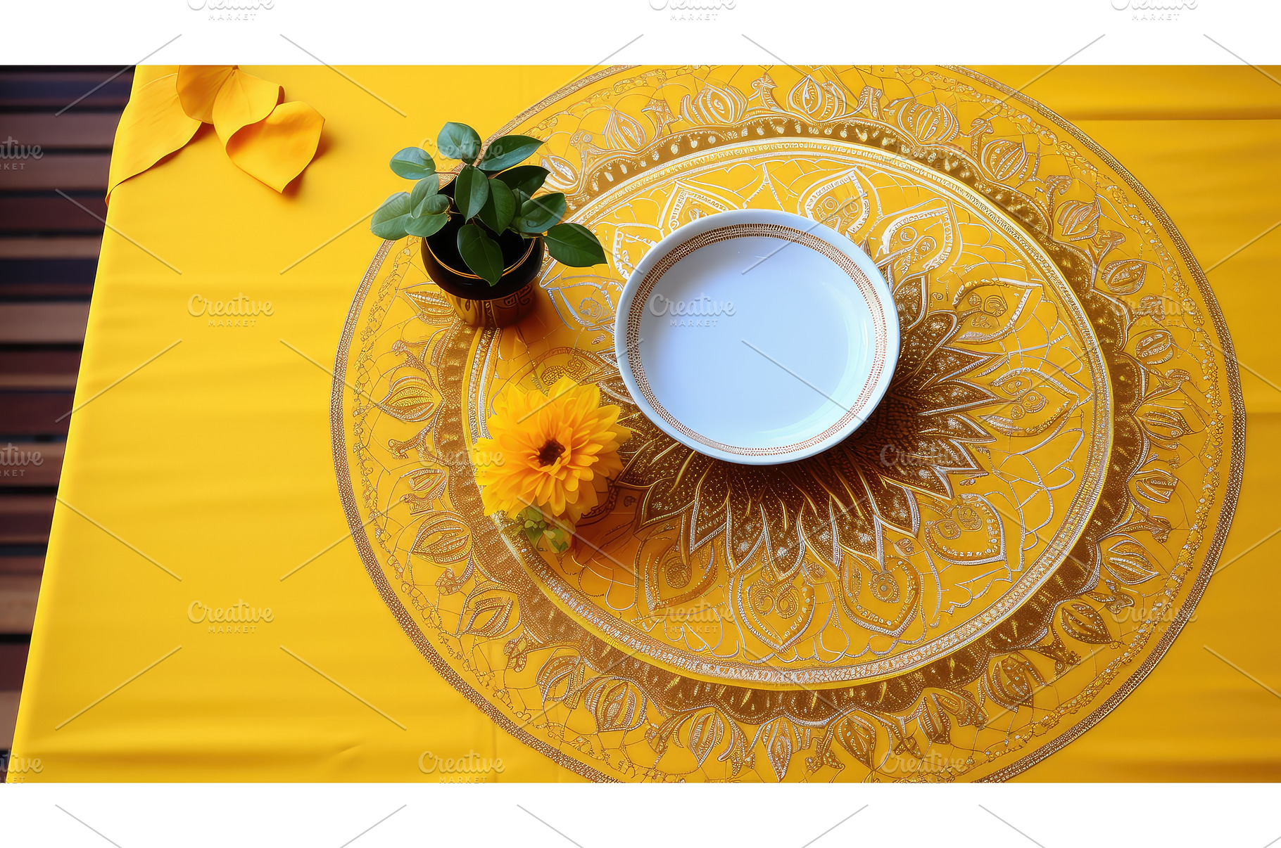 symmetrical mandala border yellow ai, a Background Photo by pikepicture