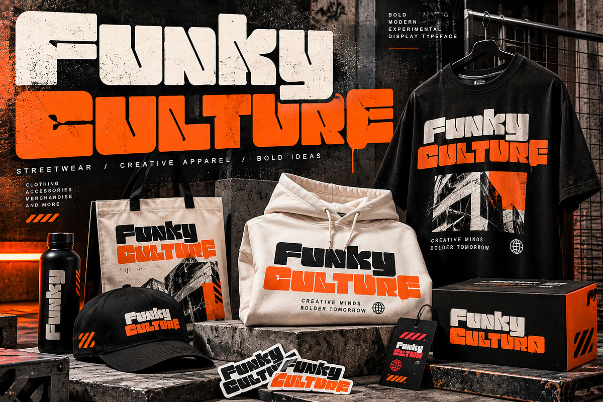 Funky Display, a Sans Serif Font by Wow Magic (Photo 5 of 5)