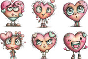 Cute Funny Valentine Faces Clipart, an Illustration by Designking (Thumbnail 2 of 5)
