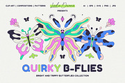 Quirky B-Flies - Clipart Collection, a Graphic by Leila Divine (Thumbnail 1 of 13)