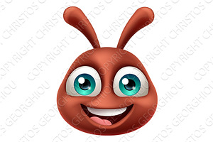 Ant Insect Bug Cute Emoticon Face, an Animal Illustration by Christos Georghiou