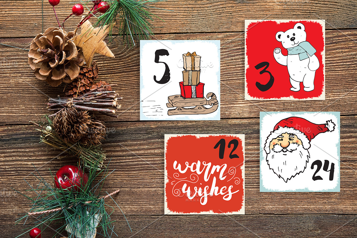 Christmas Advent Calendar Cards Set, an Animal Illustration by Lemon Workshop (Photo 4 of 6)