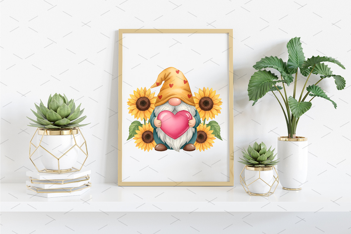 Happy Valentines Gnome with Sunflowe, a Graphic by Libby Wishes (Photo 6 of 7)