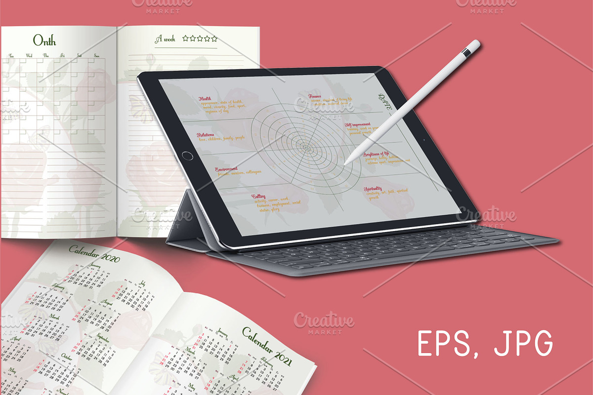 Page templates for daily planner, a Stationery Template by BEZIL-ART (Photo 1 of 4)