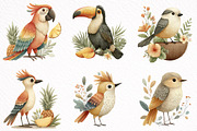 Whimsical Summer Tropical Bird Clipa, an Illustration by DreamArtGraphic (Thumbnail 6 of 8)