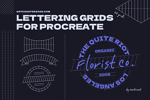 Lettering Grid Procreate Stamps, a Brush Add-On by Artcoast Std.
