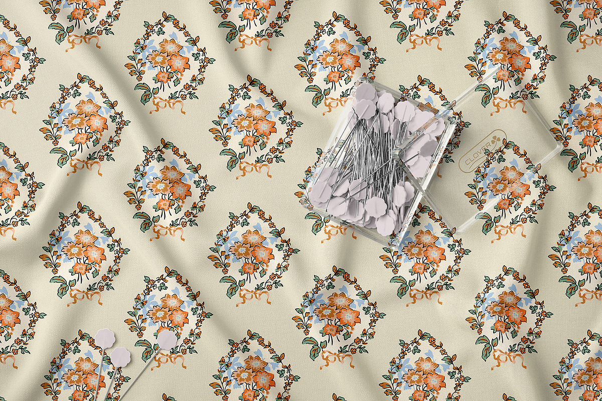 Floral Medallion Seamless Pattern, a Pattern Graphic by StudioGlouna (Photo 3 of 11)