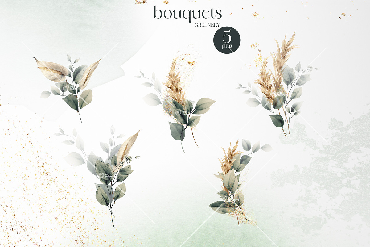 Watercolor Floral Bundle, a Texture Illustration by ollalya (Photo 30 of 112)