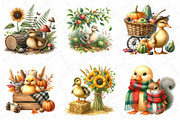 Watercolor Autumn Duck Clipart, an Illustration by DreamPrint404 (Thumbnail 3 of 6)