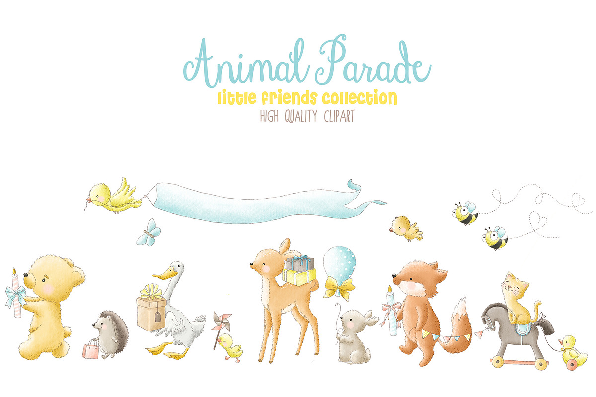 Woodland animals parade clipart, an Animal Illustration by Magic Story Studio (Photo 6 of 6)