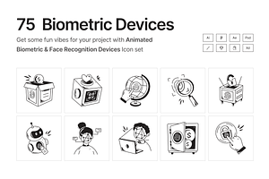 Animated Biometric Recognition Icons