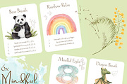 watercolour kids flashcards template, a Decorative Illustration by BarefootChild studio (Thumbnail 8 of 8)