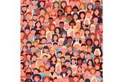 Seamless pattern crowd of people, a Pattern Graphic by Yayasya (Thumbnail 1 of 3)