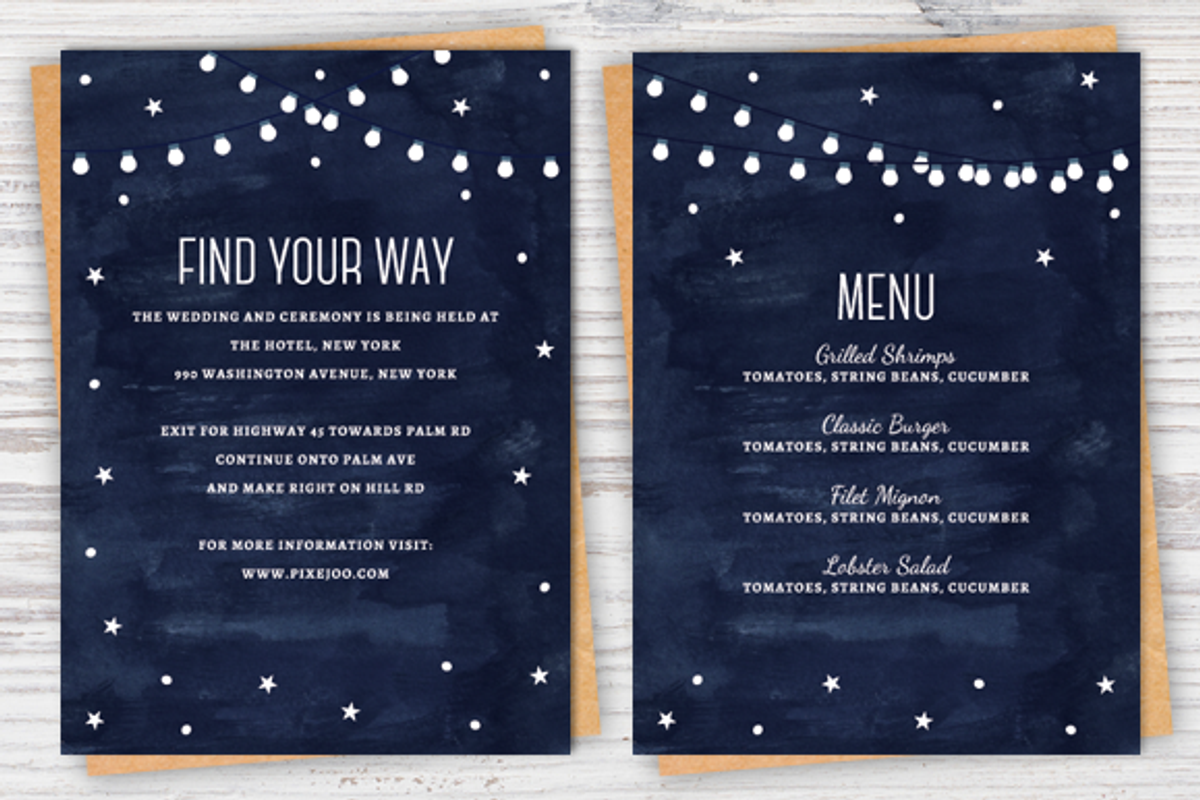 Printable Celestial Wedding Set PSD, an Invitation Template by Pixejoo (Photo 5 of 5)