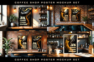 Coffee Shop Poster Mockup Set