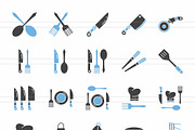Kitchen Blue & Black Icons, an Icon by IconBunny (Thumbnail 2 of 2)